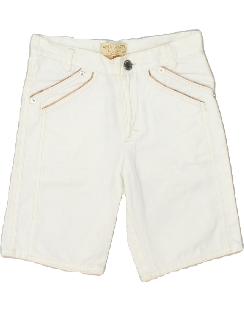 ALVIERO MARTINI Boys Denim Shorts 3-4 Years W22 White | Vintage ALVIERO MARTINI | Thrift | Second-Hand ALVIERO MARTINI | Used Clothing | Messina Hembry 