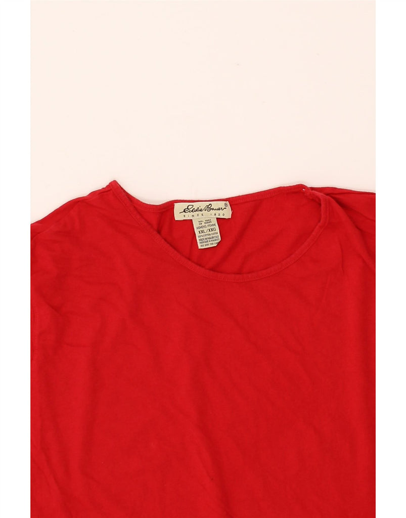 EDDIE BAUER Womens T-Shirt Top UK 20 2XL Red Cotton Vintage Eddie Bauer and Second-Hand Eddie Bauer from Messina Hembry 