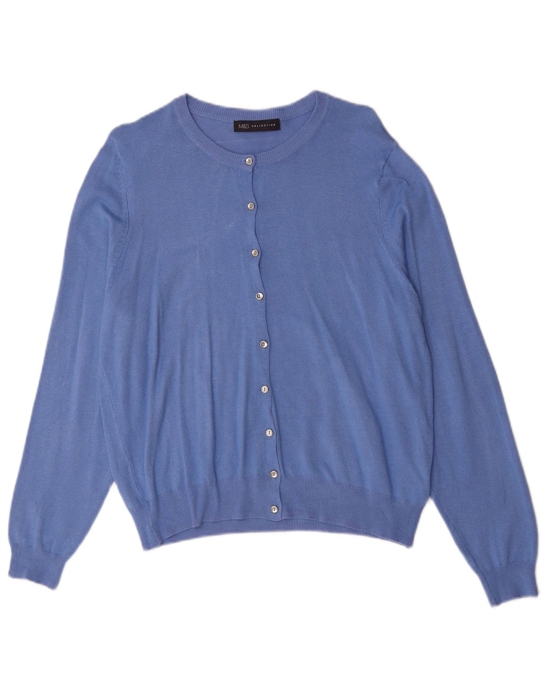 Marks & Spencer Womens Cardigan Sweater UK 16 Large Blue Viscose