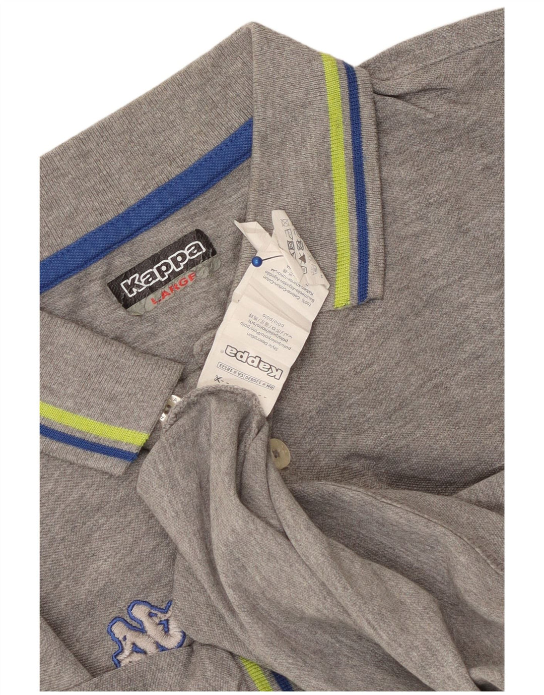 Kappa Mens Polo Shirt Large Grey Flecked Cotton