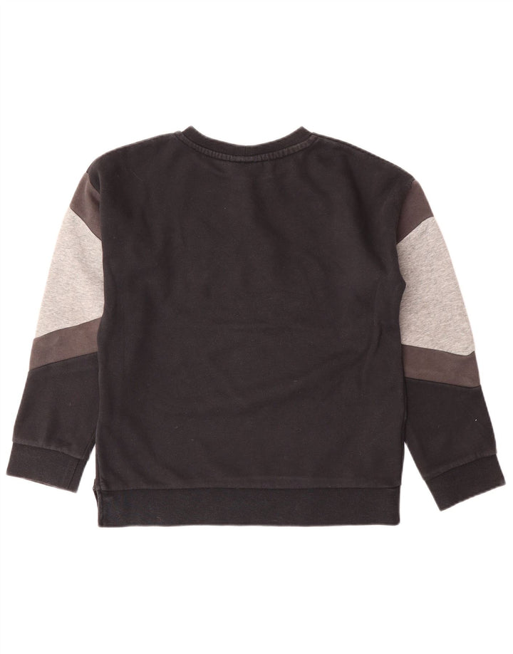 NIKE Boys Graphic Sweatshirt Jumper 12-13 Years Large Black Colourblock