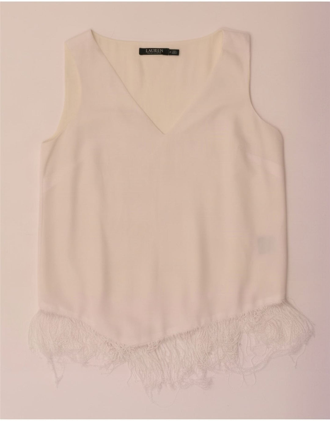 Ralph Lauren Womens Sleeveless Blouse Top US 6 Medium White Polyester