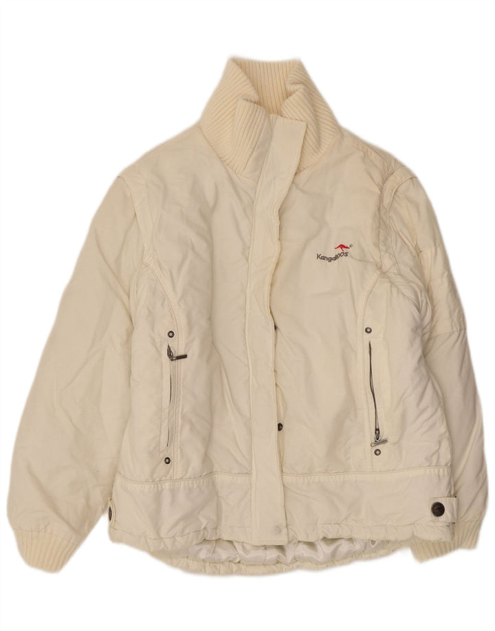 KANGAROOS Womens Padded Jacket UK 18 XL  White Cotton