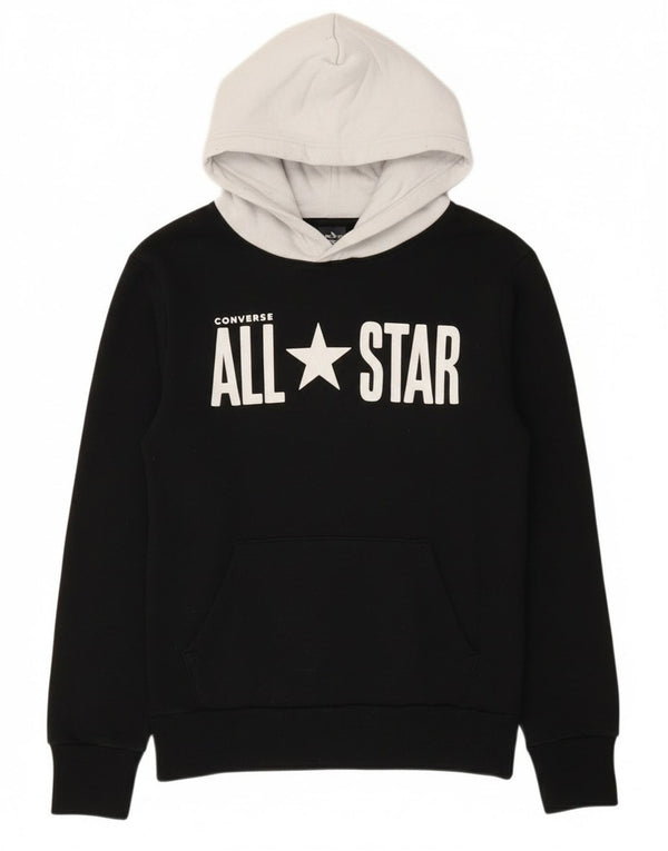 Converse Boys Graphic Hoodie Jumper 10-11 Years Medium Black Colourblock