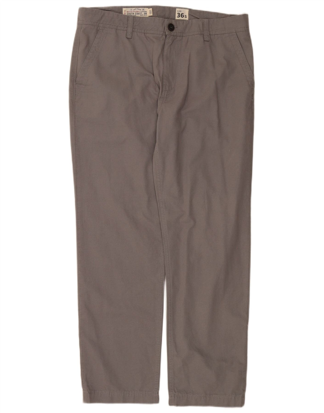 FAT FACE Mens Straight Chino Trousers W36 L31 Grey Cotton