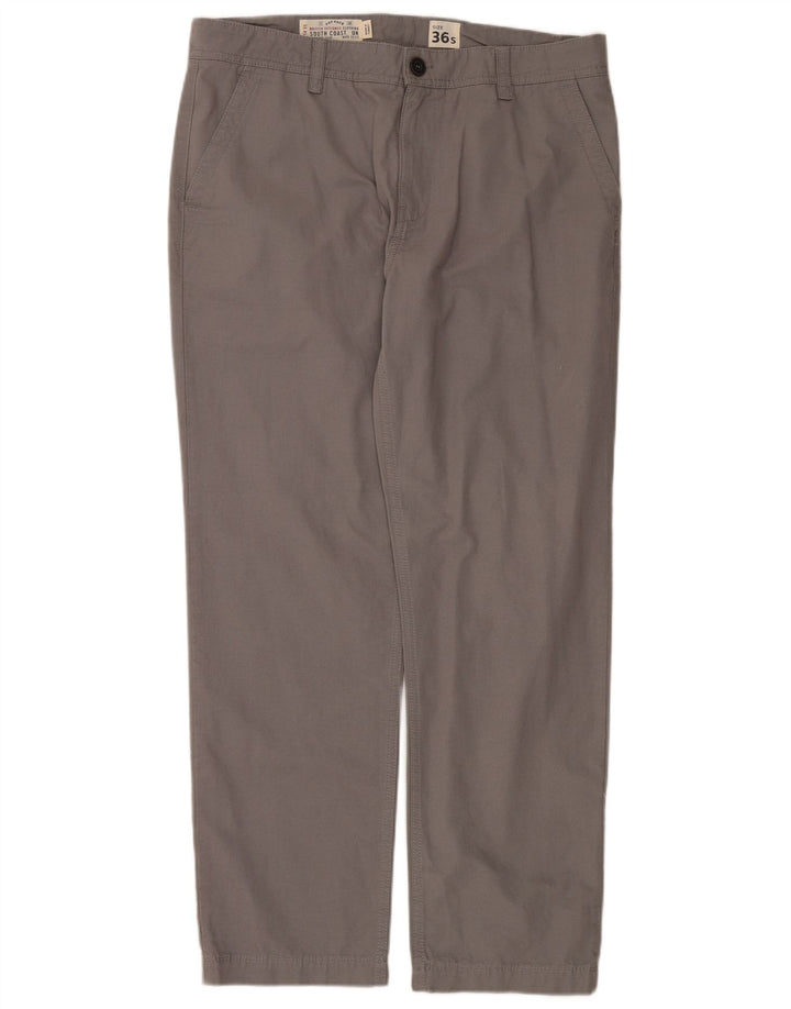 FAT FACE Mens Straight Chino Trousers W36 L31 Grey Cotton