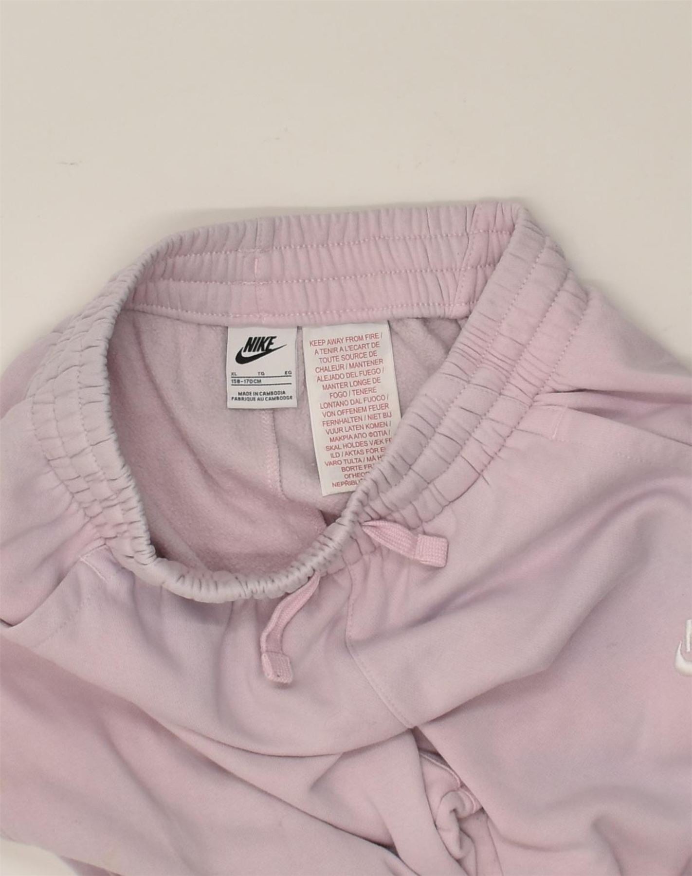 NIKE Girls Tracksuit Trousers Joggers 13-14 Years XL Pink Polyester, Vintage & Second-Hand Clothing Online