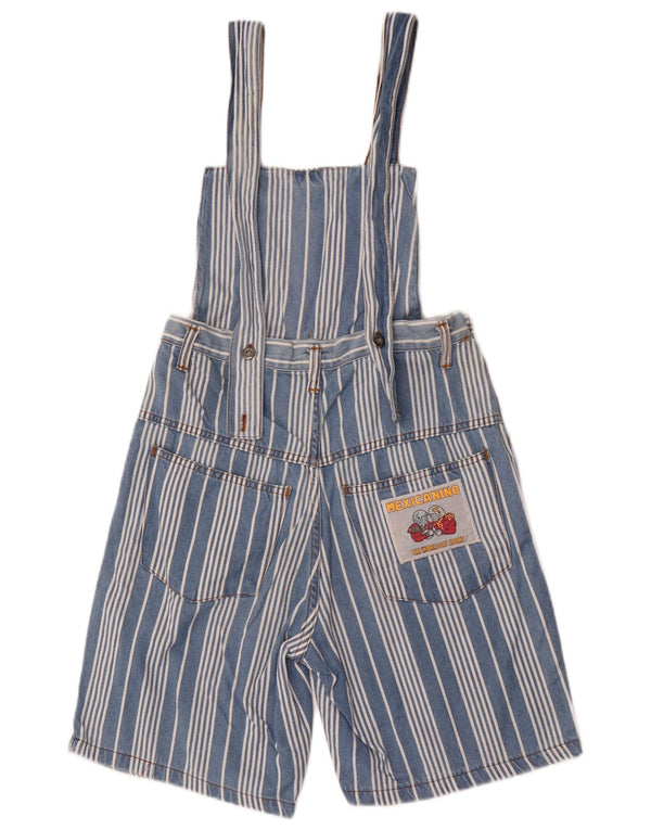 Vintage Womens Dungarees Shorts W28 Medium Blue Striped