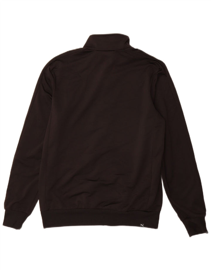 PUMA Mens Graphic Tracksuit Top Jacket Medium Black Polyester