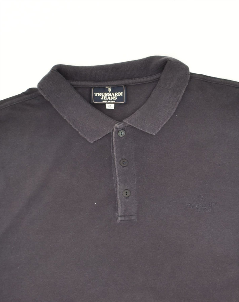 TRUSSARDI JEANS Mens Polo Shirt XL Black Cotton | Vintage Trussardi Jeans | Thrift | Second-Hand Trussardi Jeans | Used Clothing | Messina Hembry 