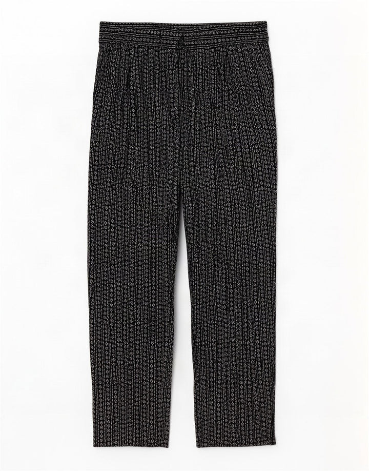 Marks & Spencer Womens Abstract Pattern Cropped Trousers UK 14 Large W34 L2
