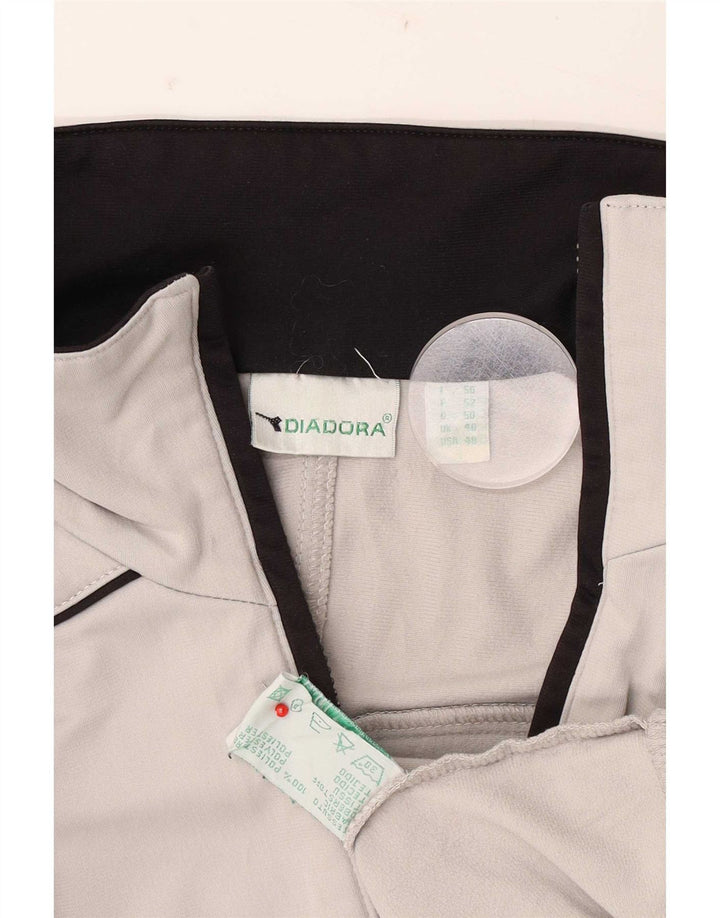 Diadora Mens Tracksuit Top Jacket UK 40 Medium Grey Polyester