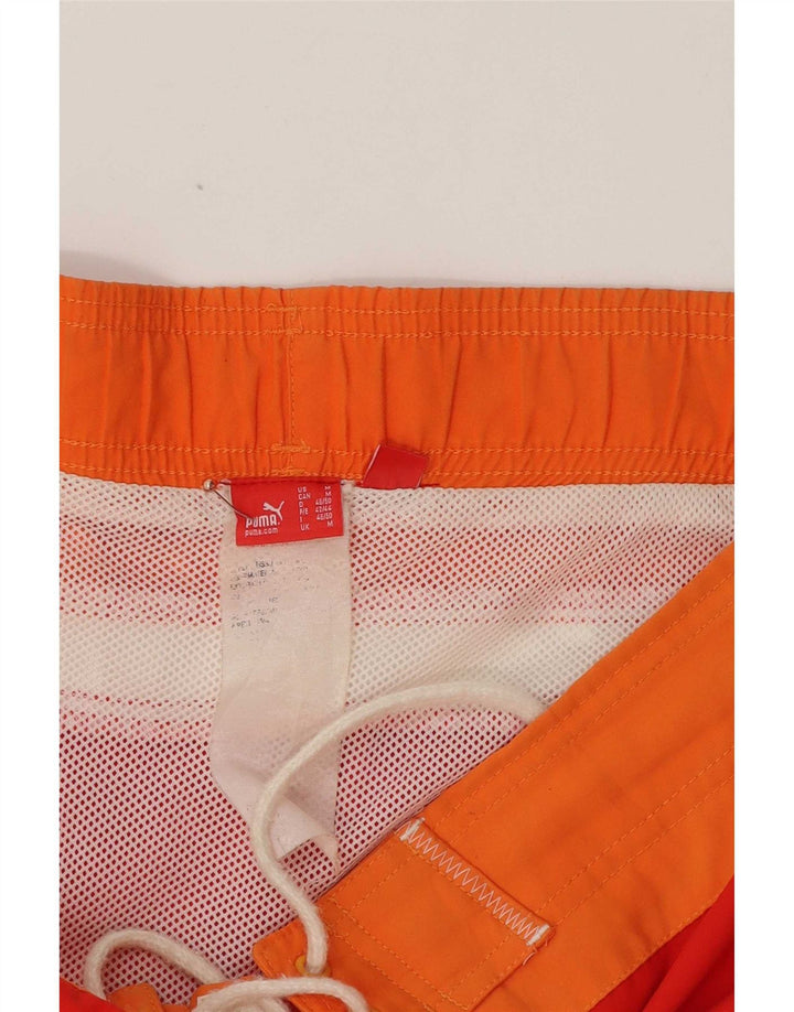 Puma Mens Graphic Swimming Shorts Medium  Red Colourblock