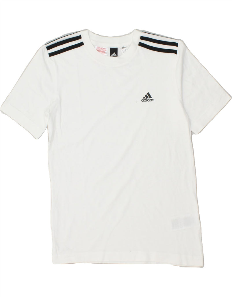 ADIDAS Boys Graphic T-Shirt Top 11-12 Years White Cotton | Vintage Adidas | Thrift | Second-Hand Adidas | Used Clothing | Messina Hembry 