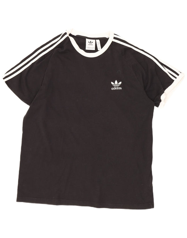 Adidas Mens Short Sleeve Regular Fit T-Shirt Top XL Black Cotton