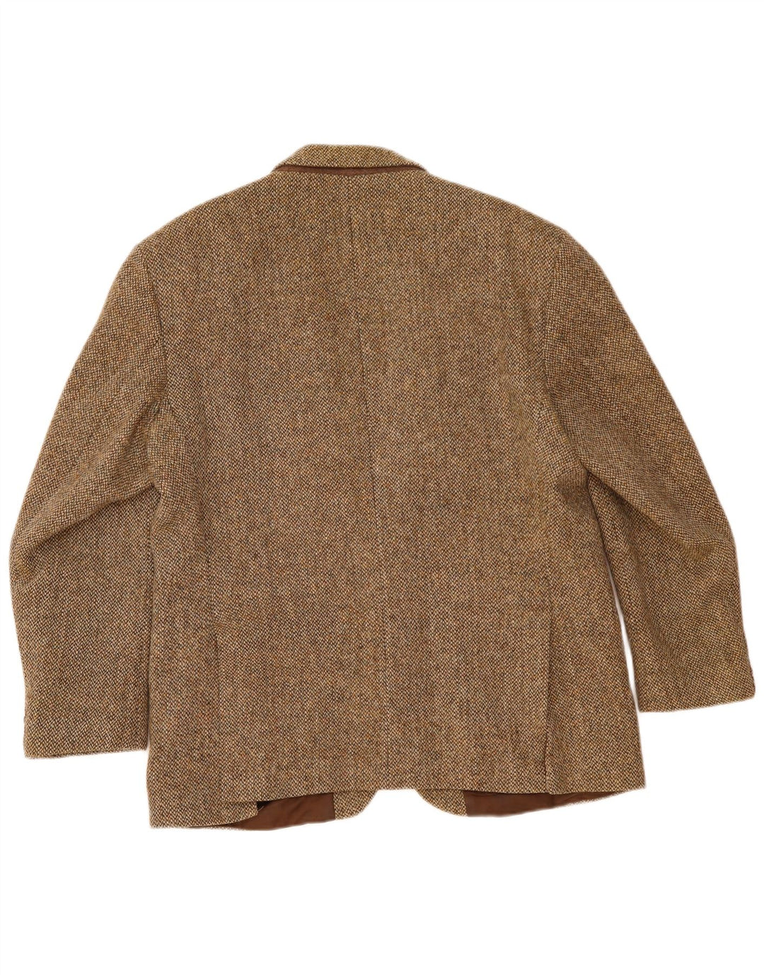 Harris Tweed Mens 2 Button Blazer Jacket UK 40 Large Brown Wool