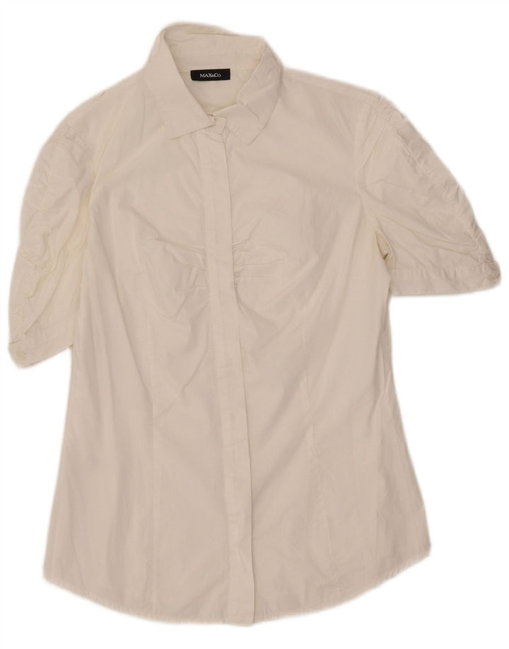 Max & Co. Womens Short Sleeve Shirt UK 12 Medium White