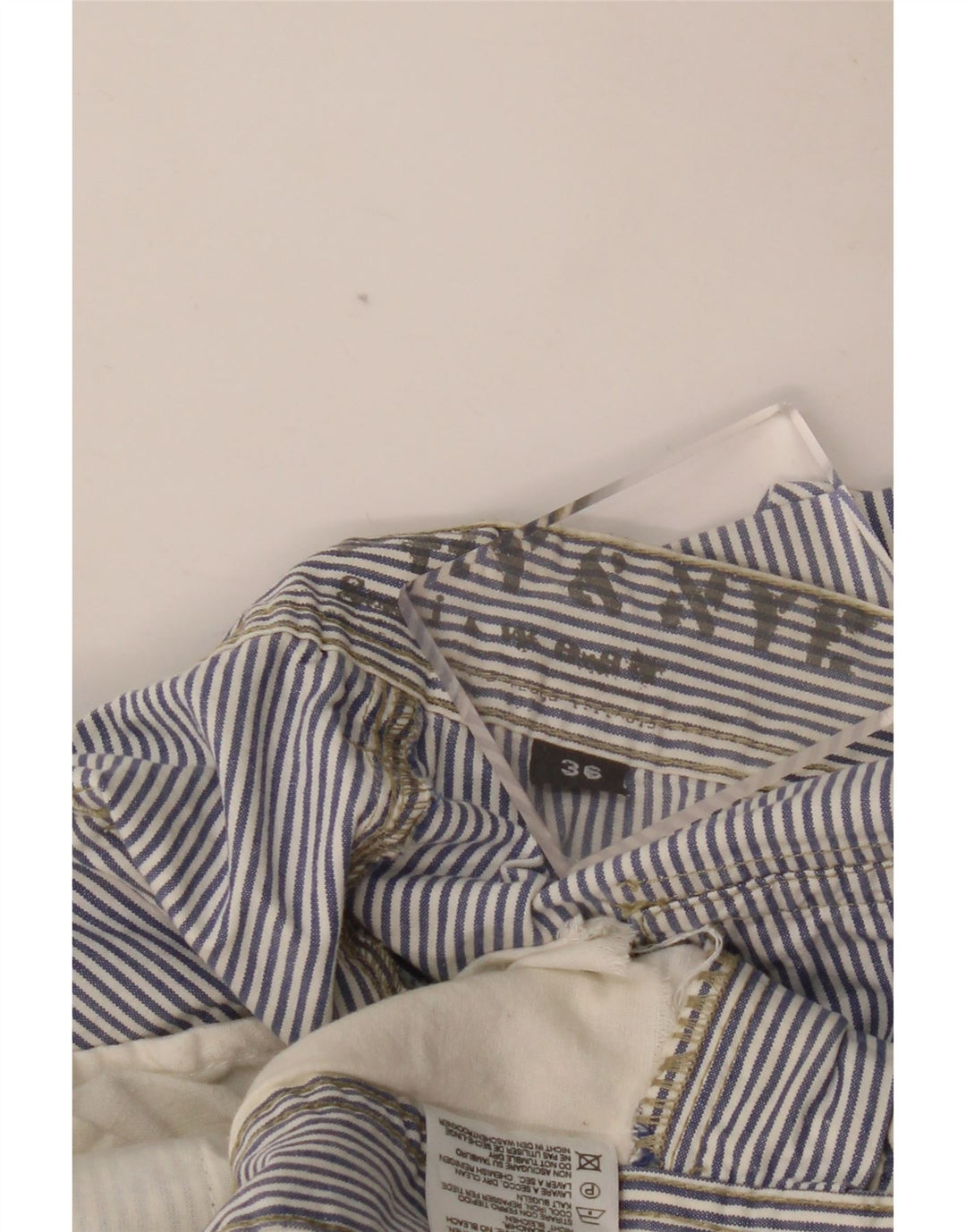 MURPHY & NYE Mens Sailmakers Chino Trousers W36 L32 Blue Pinstripe