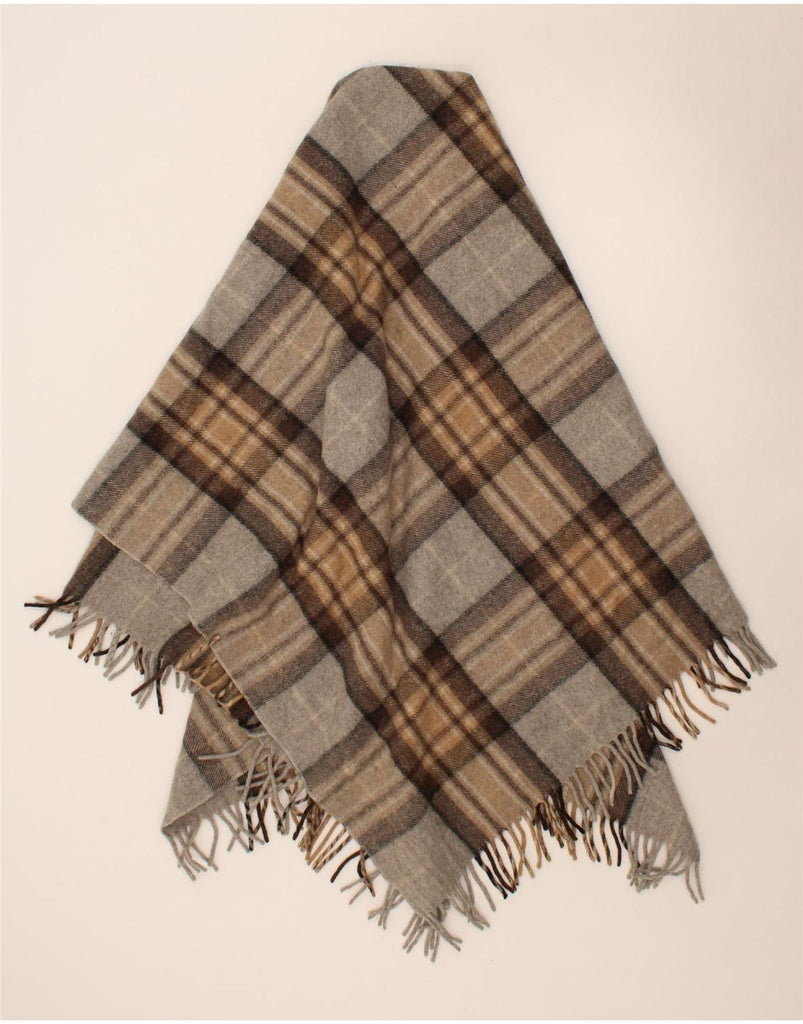BALMORAL Womens Poncho Shawl One Size Beige Check Wool Vintage Balmoral and Second-Hand Balmoral from Messina Hembry 