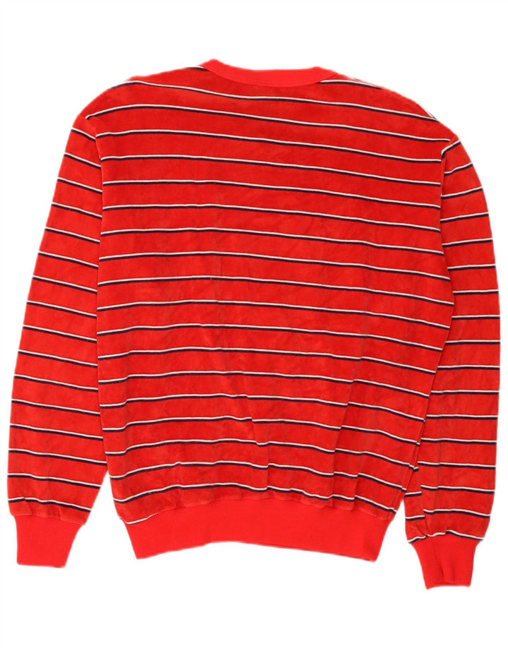Vintage Womens Sweatshirt Jumper UK 18 XL Red Striped Cotton