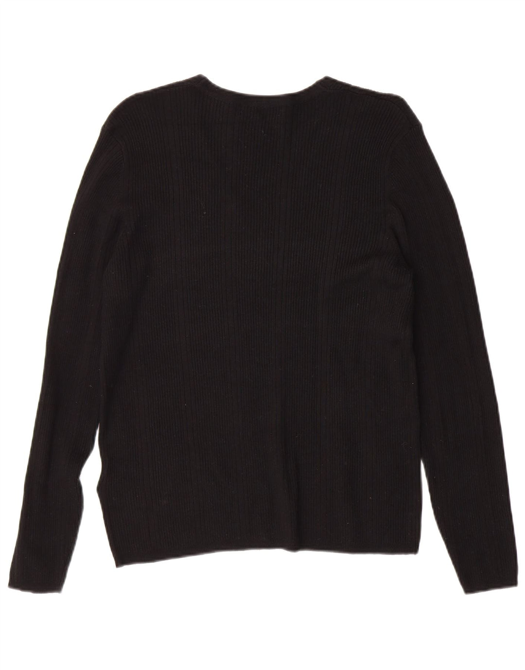 MARKS & SPENCER Womens V-Neck Jumper Sweater UK 14 Medium  Black Viscose