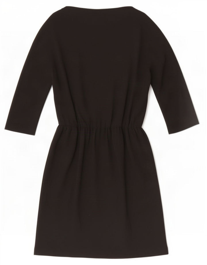 Zara Womens 3/4 Sleeve Basic Dress UK 12 Medium Black
