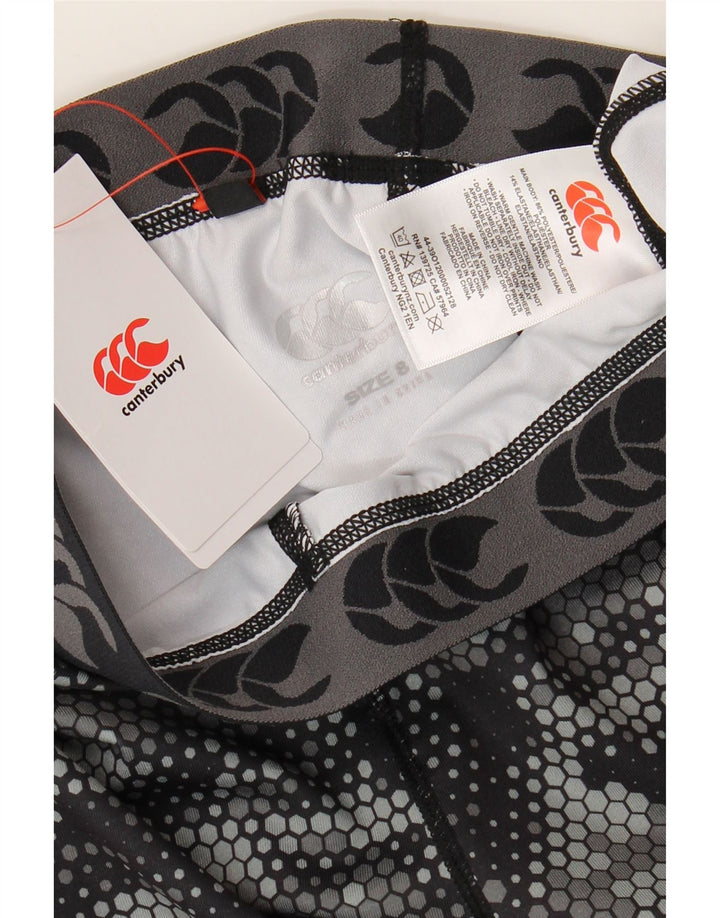 Canterbury Womens Graphic Leggings UK 8 Small  Black Geometric Polyester