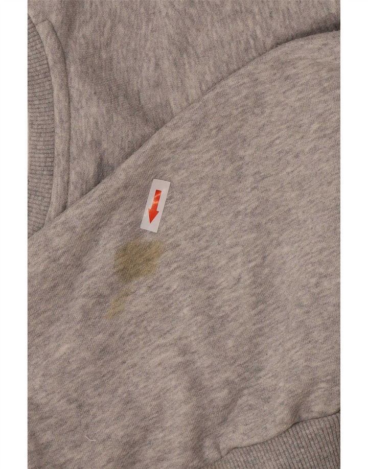 Puma Mens Graphic Sweatshirt Jumper XS Grey Flecked Cotton