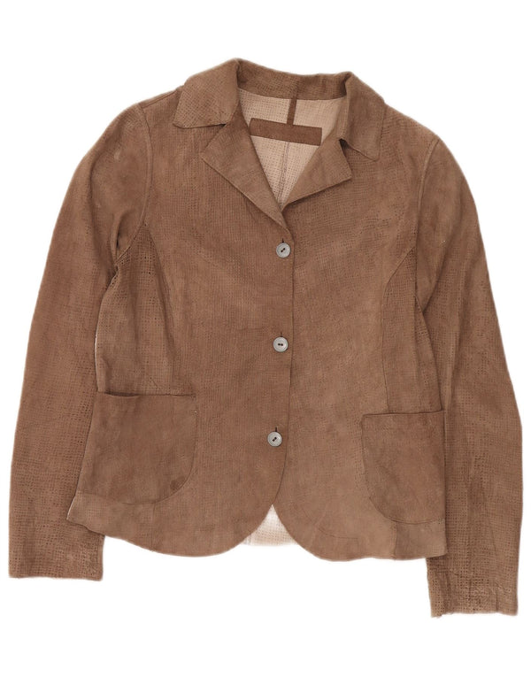 Lavorazione Artigiana Womens 3 Button Blazer Jacket IT 42 Medium Brown