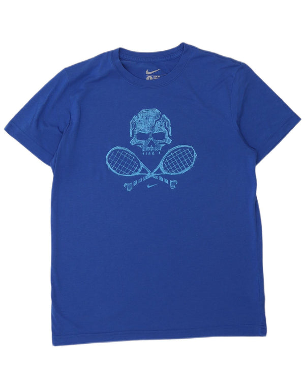 NIKE Mens Slim Fit Graphic T-Shirt Top Large Blue Polyester