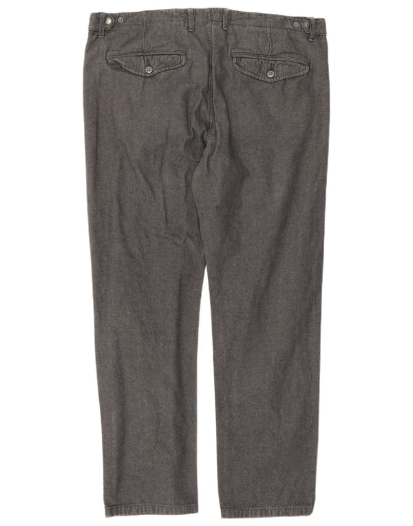 Esprit Mens Tapered Casual Trousers W36 L32 Grey Cotton