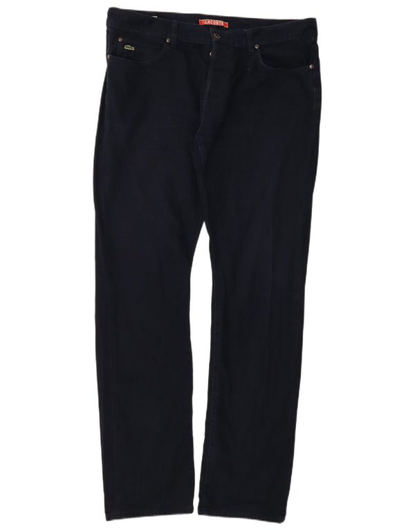 Lacoste Mens Straight Jeans W36 L34 Navy Blue Cotton
