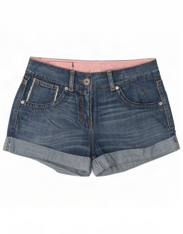 Benetton Womens Denim Shorts IT 42 Medium W30 Blue Cotton