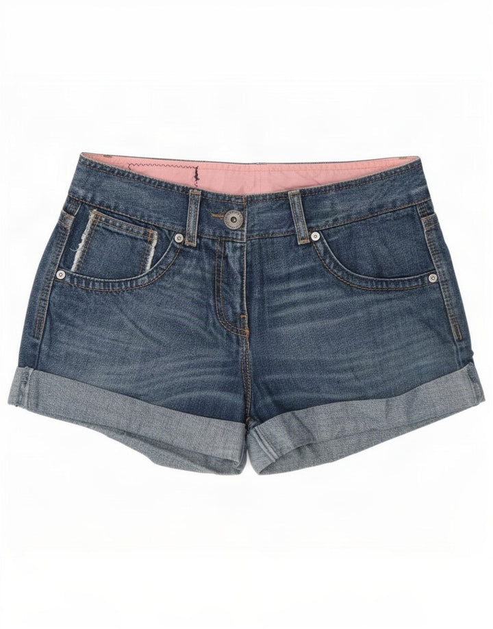 Benetton Womens Denim Shorts IT 42 Medium W30 Blue Cotton