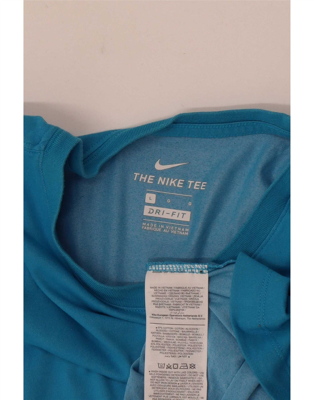 Nike Mens Dri Fit T-Shirt Top Large Blue Cotton