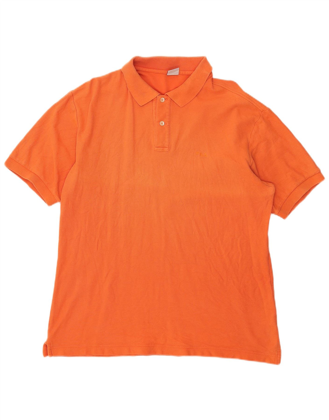 Fila Mens Polo Shirt Medium Orange Cotton