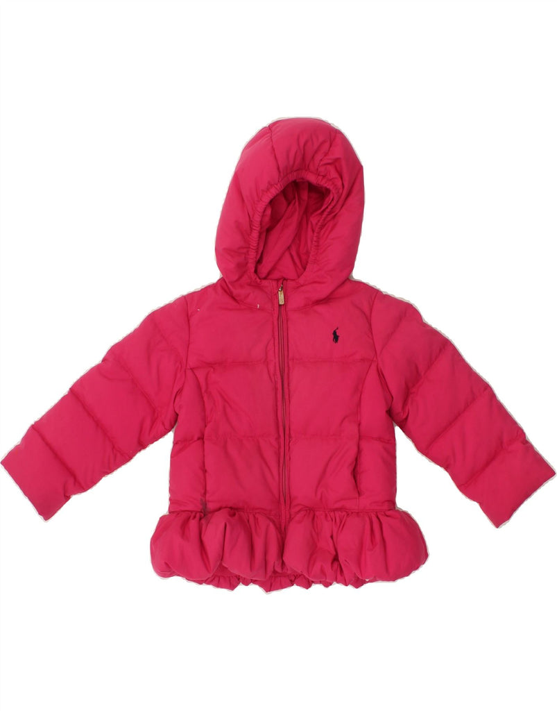 POLO RALPH LAUREN Girls Hooded Padded Jacket 3-4 Years Pink Polyester | Vintage Polo Ralph Lauren | Thrift | Second-Hand Polo Ralph Lauren | Used Clothing | Messina Hembry 