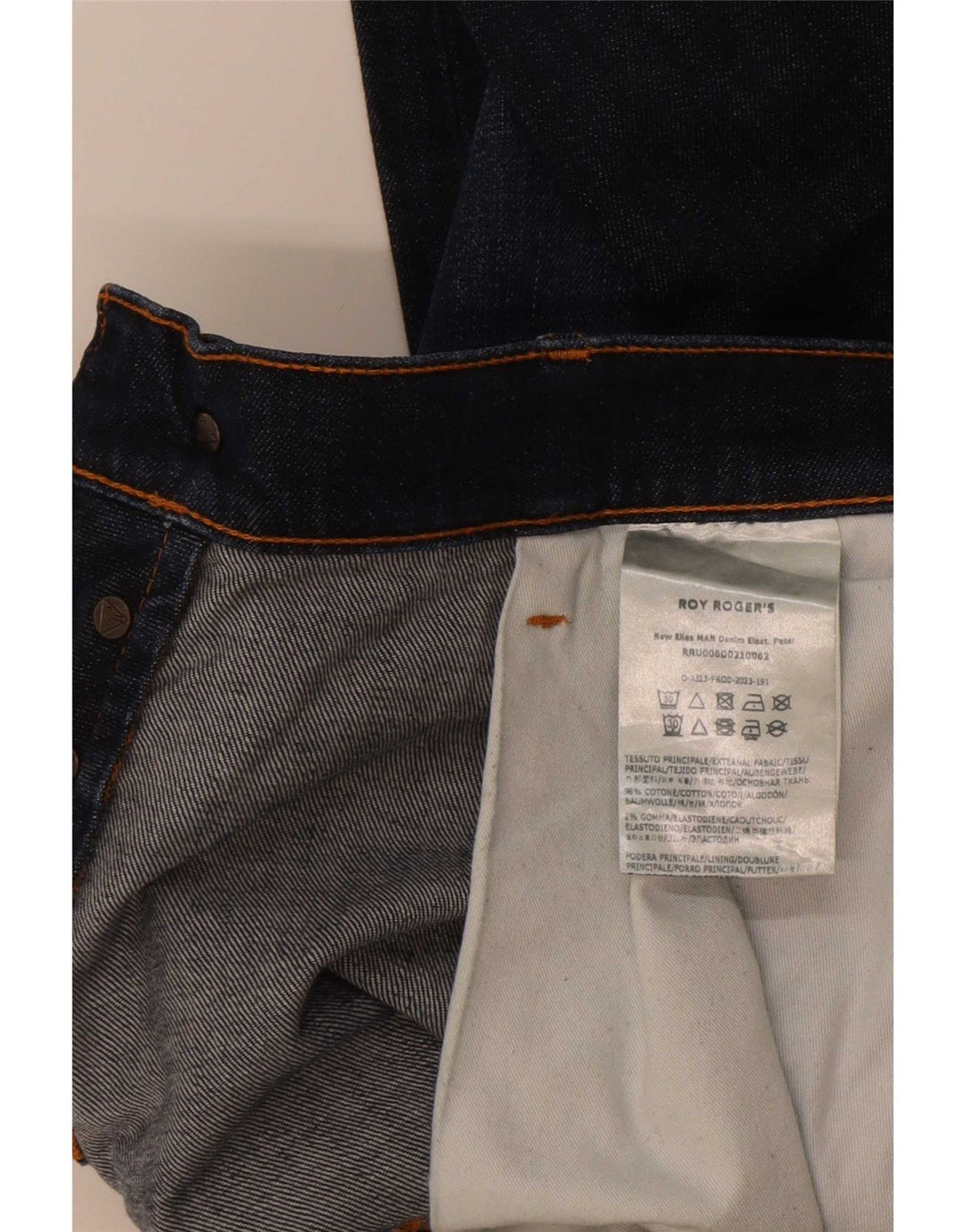 Roy Rogers Mens Slim Jeans W36 L32 Navy Blue Cotton