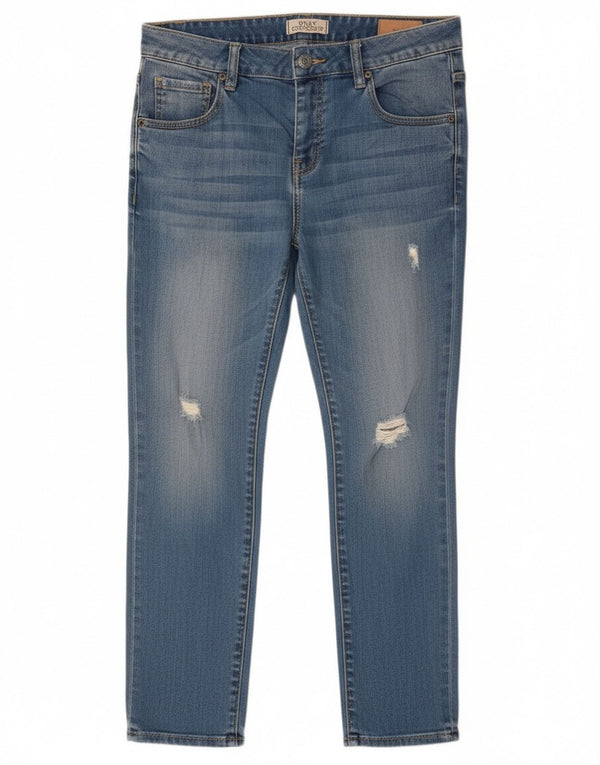 Superdry Womens Riley Distressed Slim Jeans  W28 L26 Blue Cotton