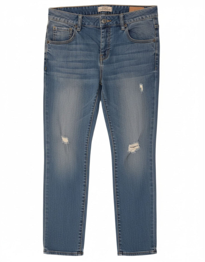 Superdry Womens Riley Distressed Slim Jeans  W28 L26 Blue Cotton