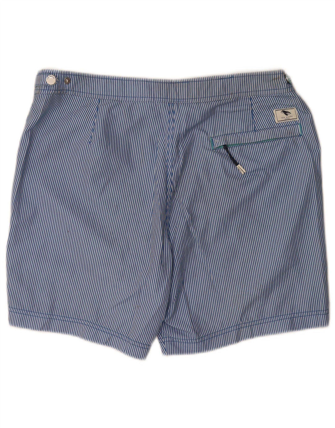 Ted Baker Mens Swimming Shorts Medium  Blue Pinstripe Polyester