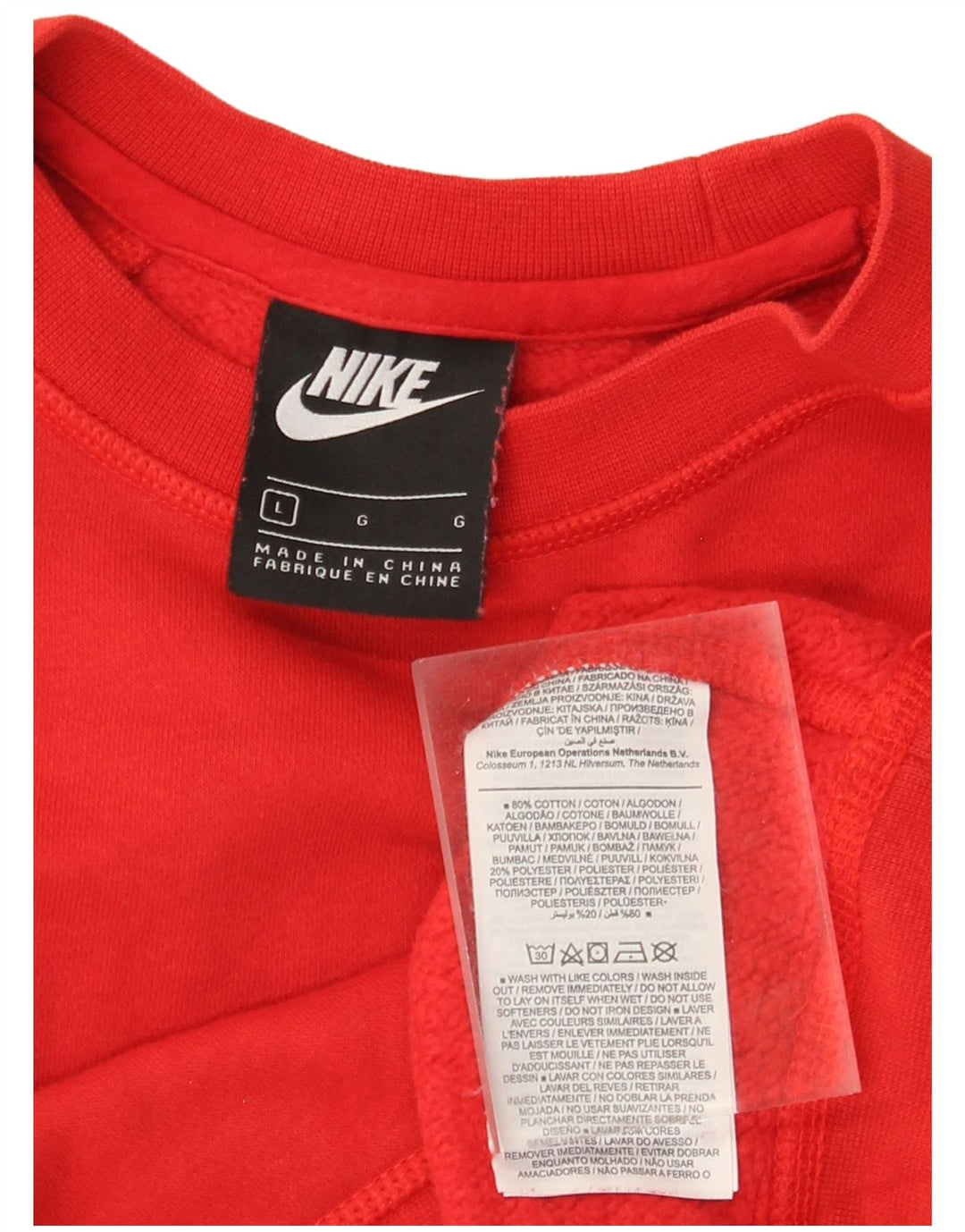 NIKE Womens Oversized Crop Graphic Sweatshirt Jumper UK 16 Large Red