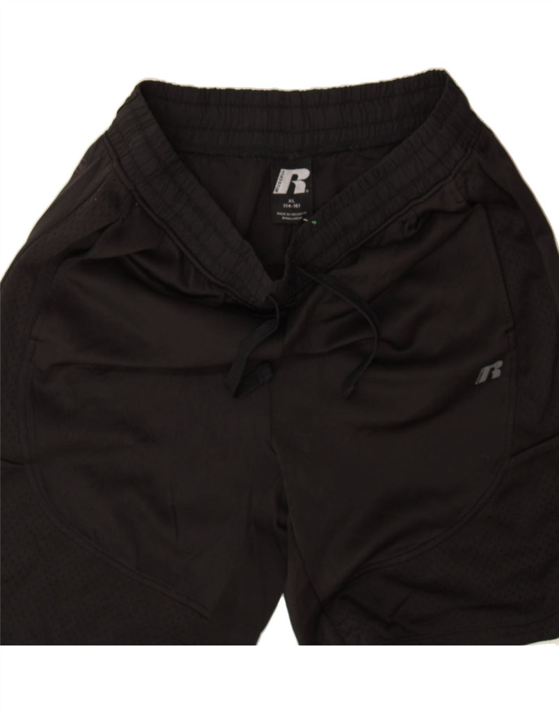 RUSSELL ATHLETIC Boys Sport Shorts 14-15 Years XL Black Polyester Vintage Russell Athletic and Second-Hand Russell Athletic from Messina Hembry 