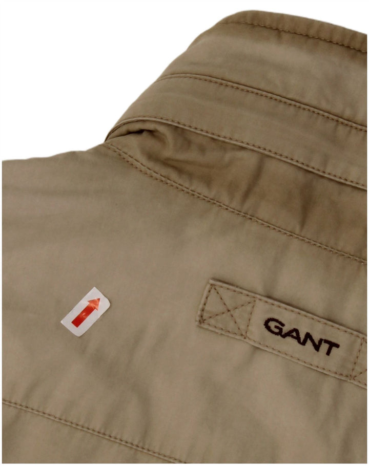 GANT Mens Hooded Utility Jacket UK 40 Large Beige Cotton
