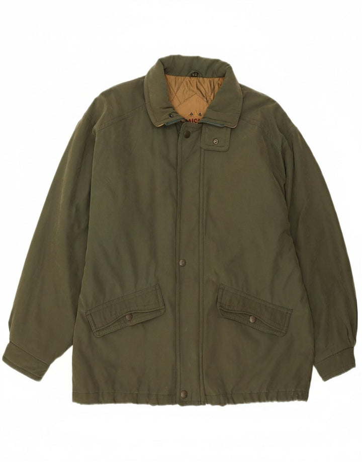 VINTAGE Mens Windbreaker Jacket UK 44 2XL Green Polyester