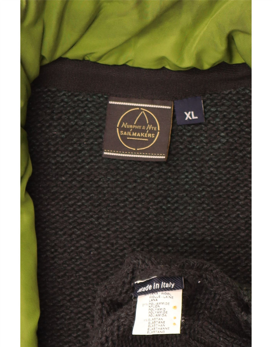 MURPHY & NYE Mens Sailmakers Cardigan Sweater XL Grey Wool