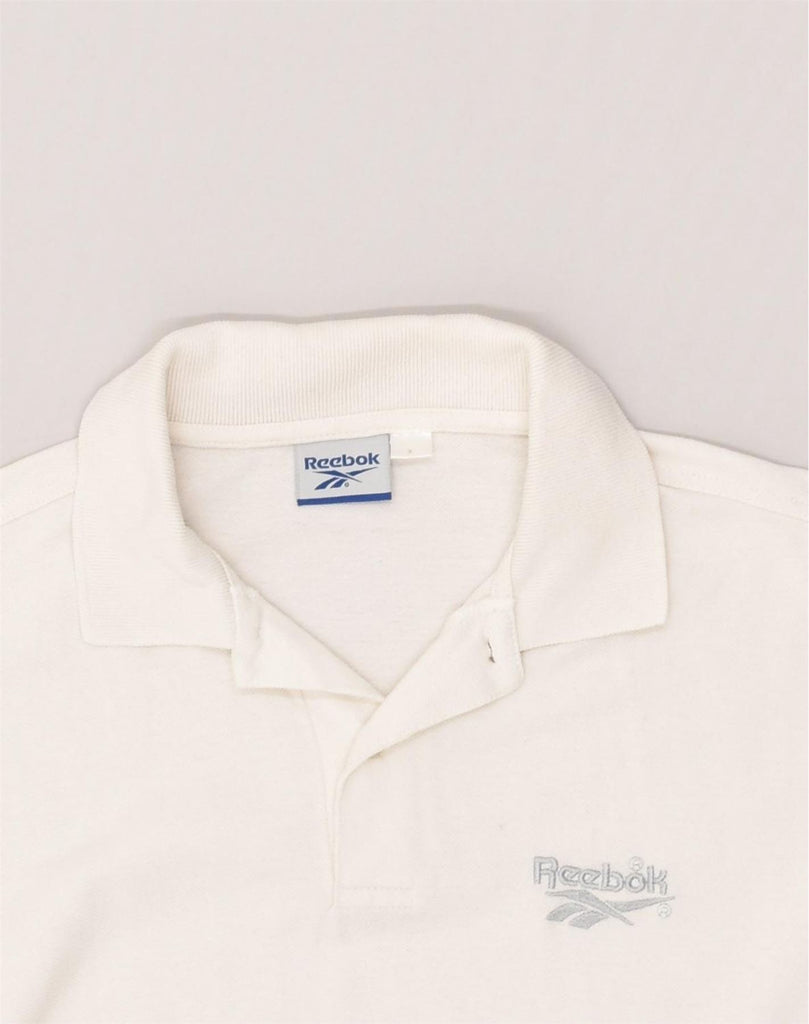 REEBOK Mens Polo Shirt Large White Cotton | Vintage Reebok | Thrift | Second-Hand Reebok | Used Clothing | Messina Hembry 