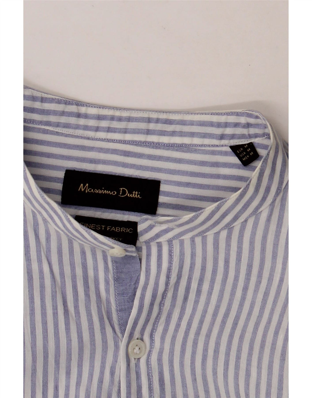 MASSIMO DUTTI Mens Shirt Medium Blue Striped Vintage Massimo Dutti and Second-Hand Massimo Dutti from Messina Hembry 