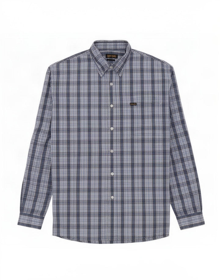 Wrangler Mens Shirt XL Blue Check Cotton