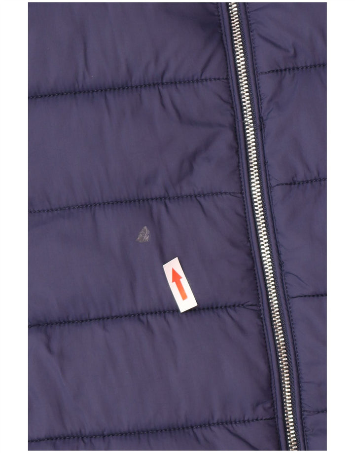 Tommy Hilfiger Womens Hooded Padded Coat UK 10 Small Navy Blue Polyamide